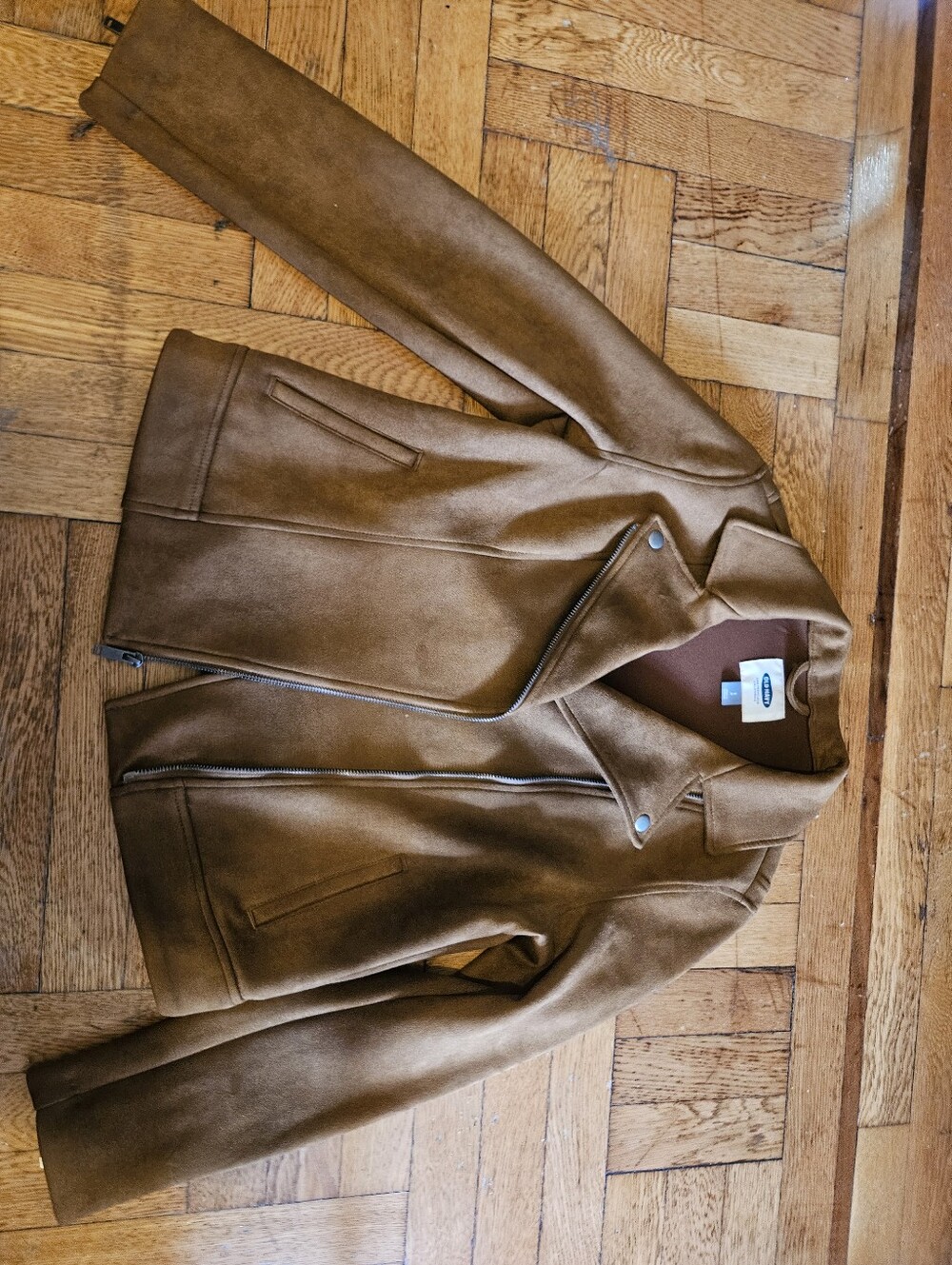 Old Navy Suede Moto Jacket in Brown